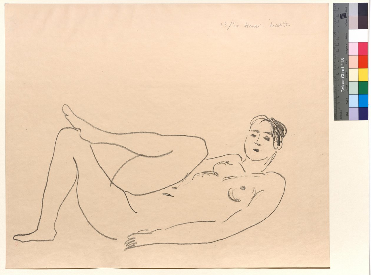 Liegender Akt mit angewinkeltem Bein: Beinstudie von Henri Matisse