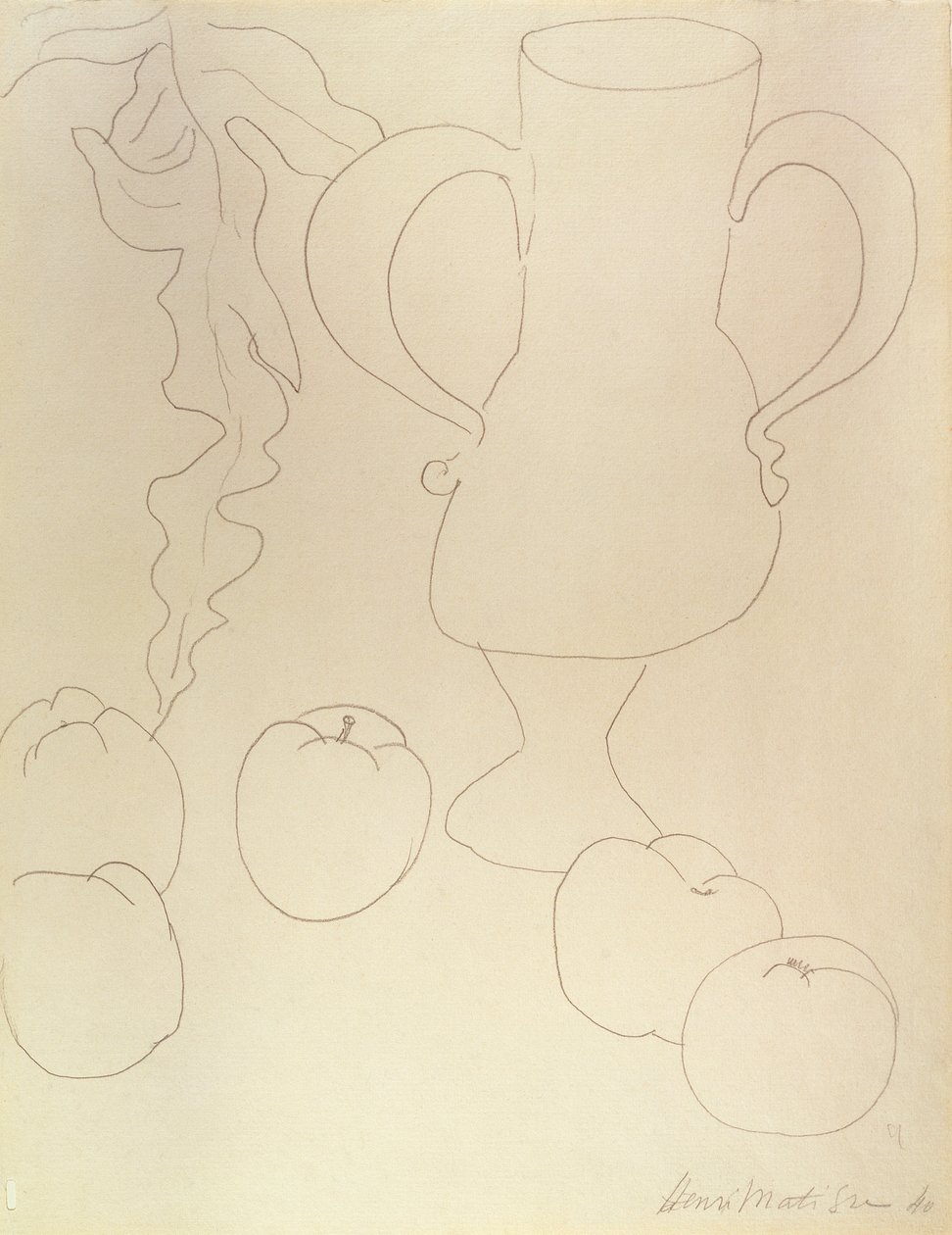 Stillleben mit Krug und Pfirsichen von Henri Matisse