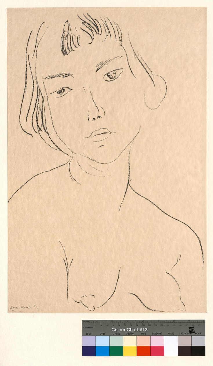 Gesicht leicht nach links geneigt von Henri Matisse