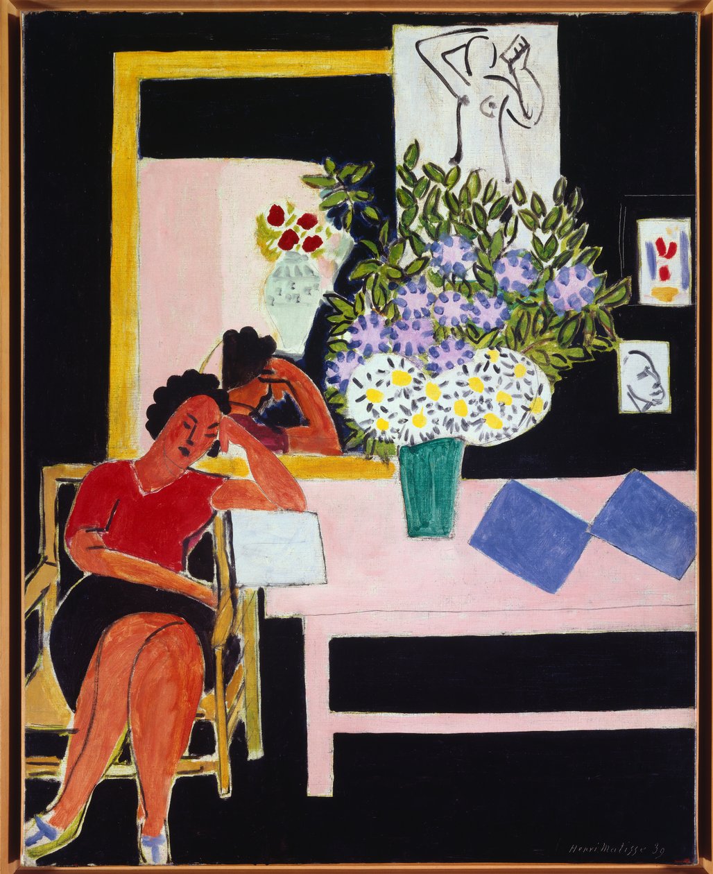 Leserin auf schwarzem Grund 1939 von Henri Matisse
