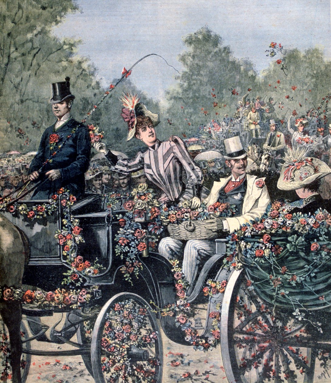 Blumenschlacht-Parade, 1891 von Henri Meyer