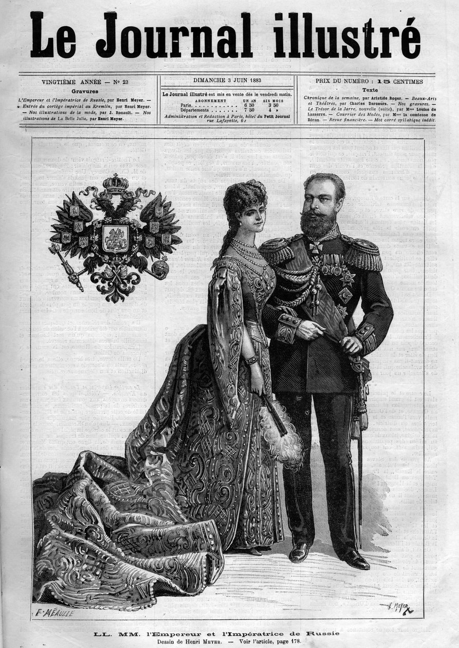 Kaiser Alexander III. von Russland und Kaiserin Dagmar von Dänemark - Titelseite des 