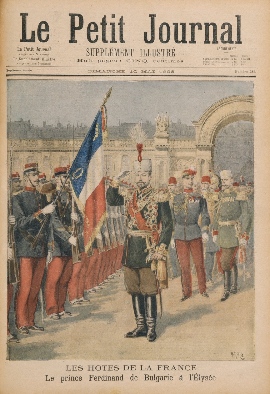 Prinz Ferdinand von Bulgarien im Elysee-Palast, Illustration aus Le Petit Journal von Henri Meyer