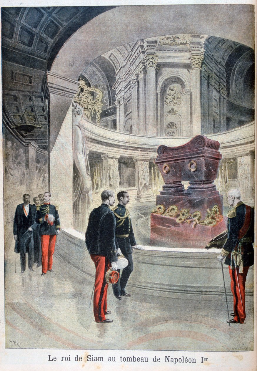 Der König von Siam am Grab von Napoleon I., Paris, 1897 von Henri Meyer