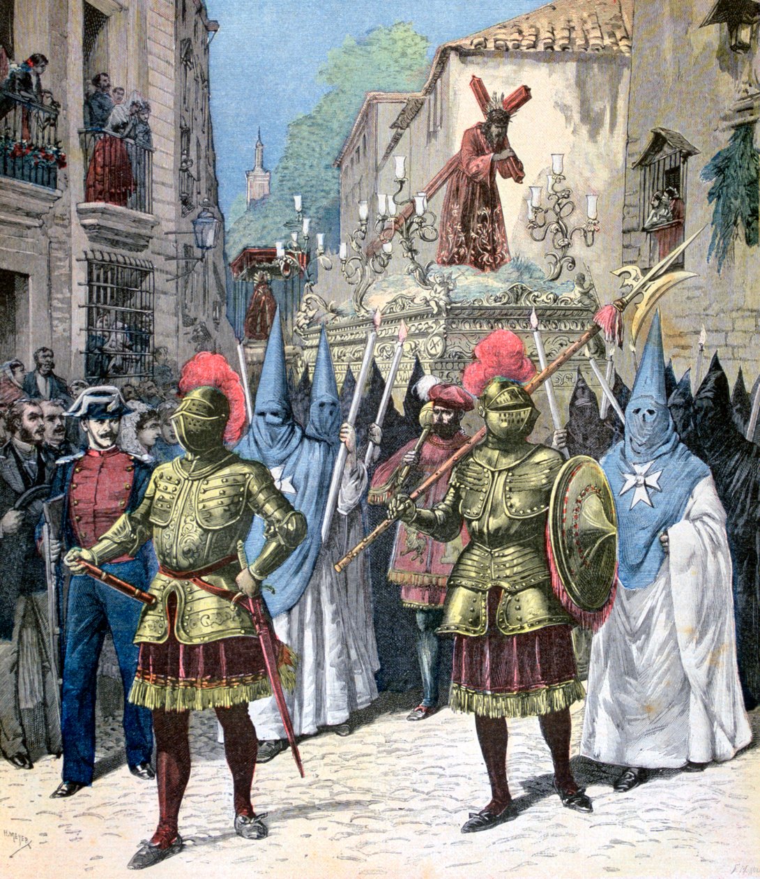 Die Prozession des Karfreitags, Karwoche, Sevilla, 1891 von Henri Meyer