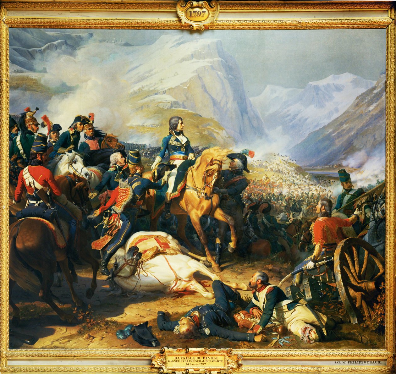 Schlacht bei Rivoli, gewonnen von Kaiser Napoleon I am 14. Januar von Henri Philippoteaux