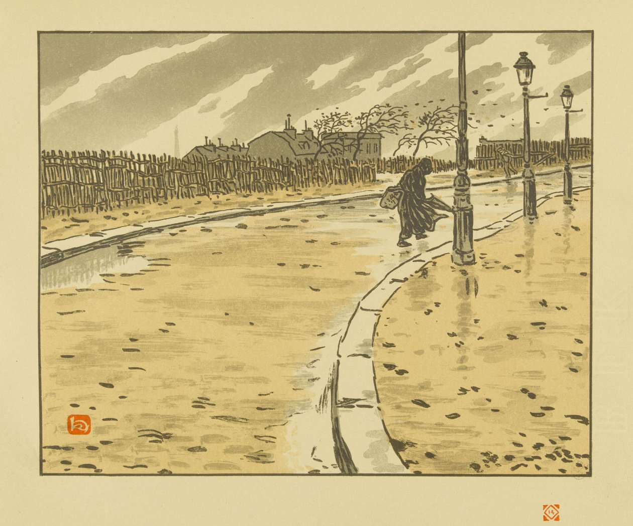 Von der Rue Lamark [Die sechsunddreißig Ansichten des Eiffelturms] von Henri Rivière