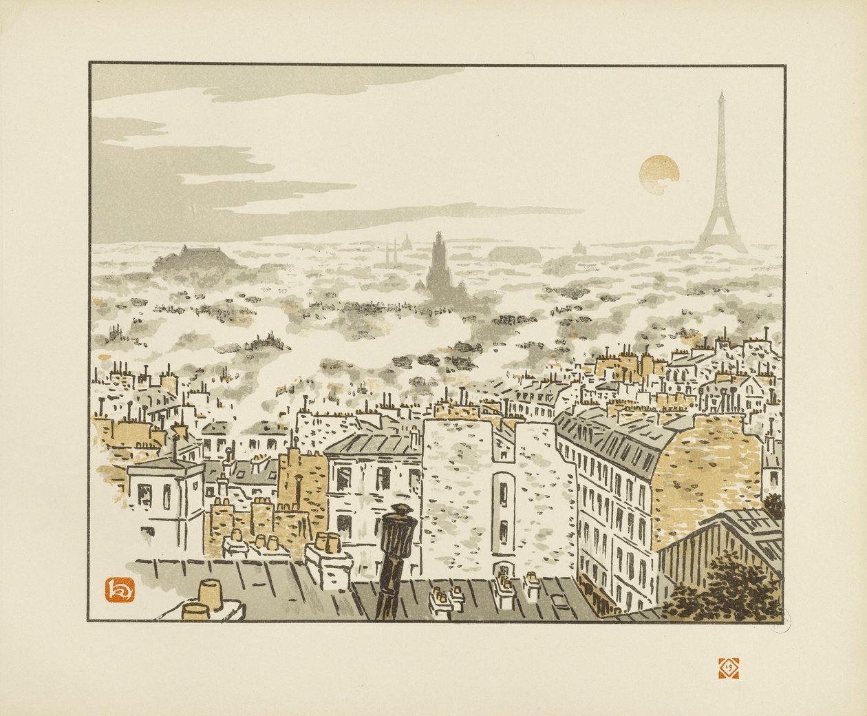 Von der Rue de Abbesses [Die sechsunddreißig Ansichten des Eiffelturms] von Henri Rivière