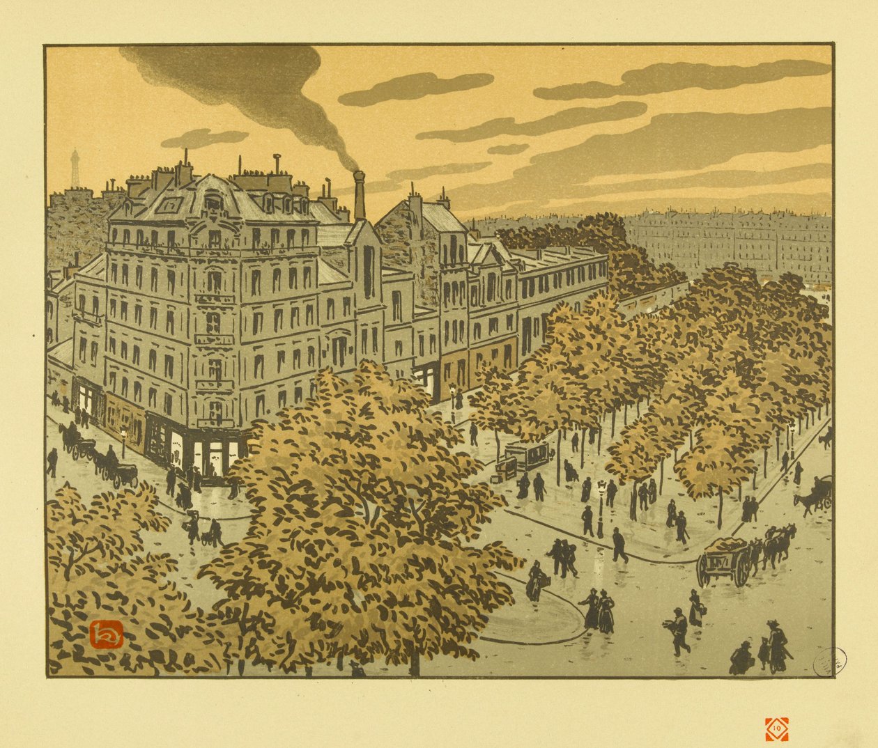 Vom Boulevard de Clichy aus [Die sechsunddreißig Ansichten des Eiffelturms] von Henri Rivière