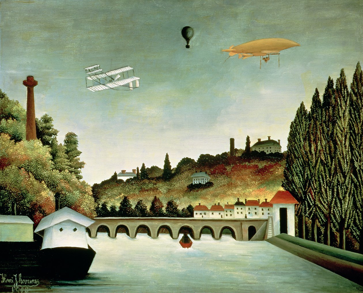 Ansicht der Brücke von Sèvres und der Hügel von Clamart, St. Cloud und Bellevue von Henri Rousseau