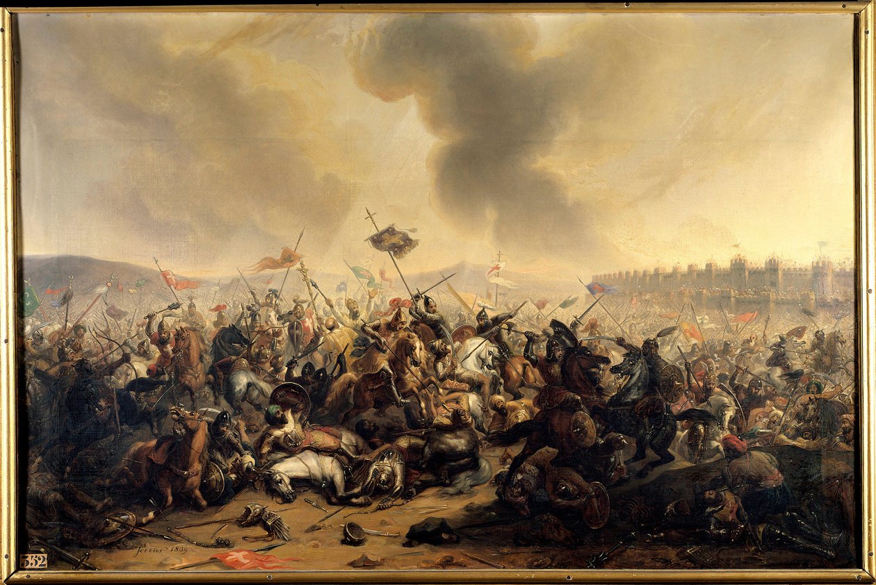 Schlacht von Sultan Kilij-Arslan gegen die Kreuzritter bei der Belagerung von Nicaea 1097 von Henri Serrur
