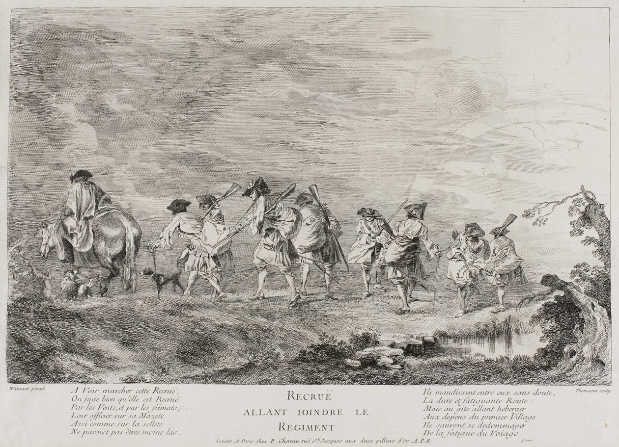 Rekruten gehen zum Regiment von Henri Simon Thomassin