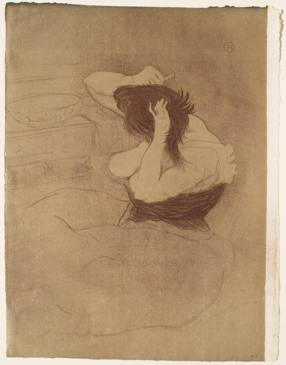 Elles: Frau kämmt ihr Haar von Henri de Toulouse-Lautrec