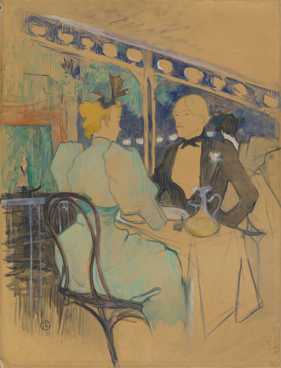 Modische Leute bei Les Ambassadeurs (Aux Ambassadeurs: Gens Chic) von Henri de Toulouse-Lautrec