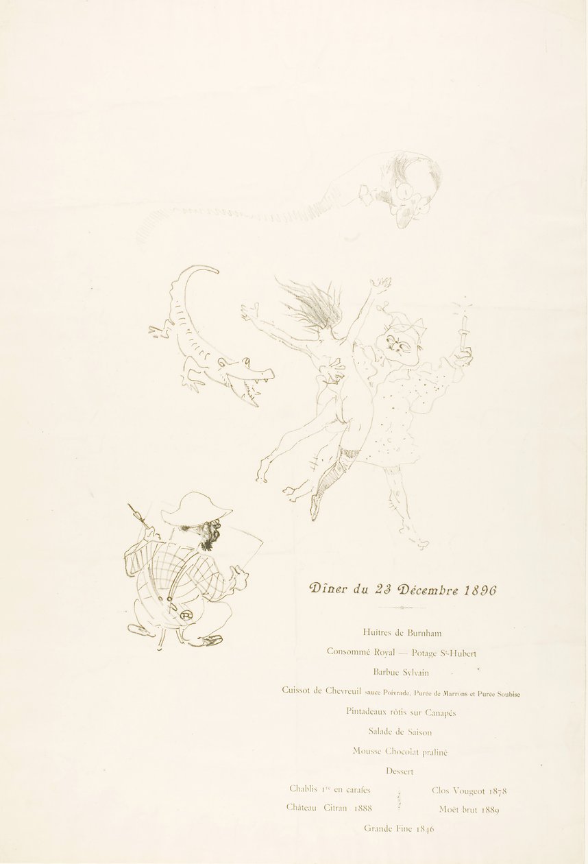 Das Krokodil, Menü von Henri de Toulouse-Lautrec