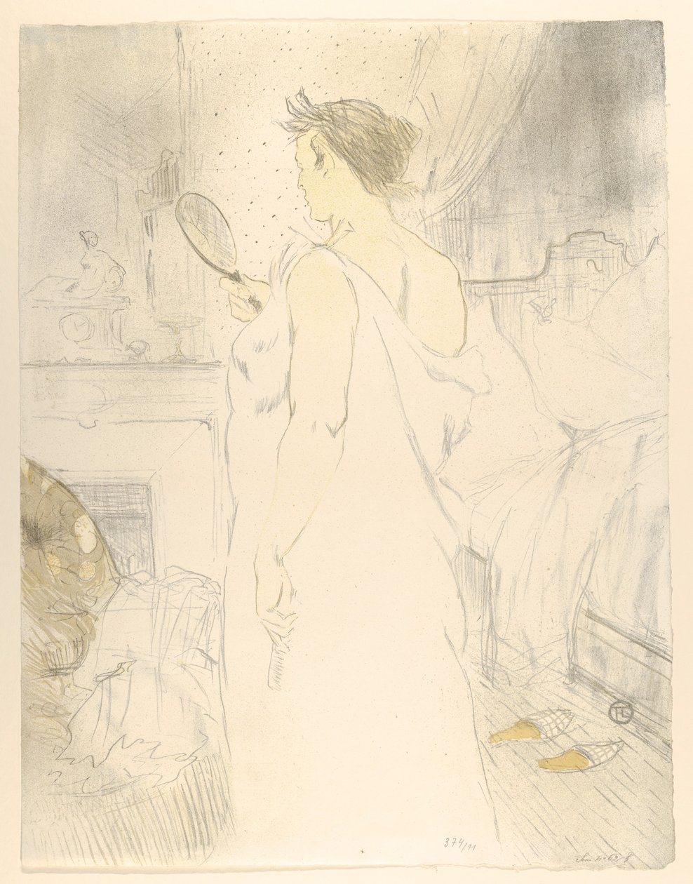 Blick in einen Spiegel, aus "Elles" von Henri de Toulouse-Lautrec