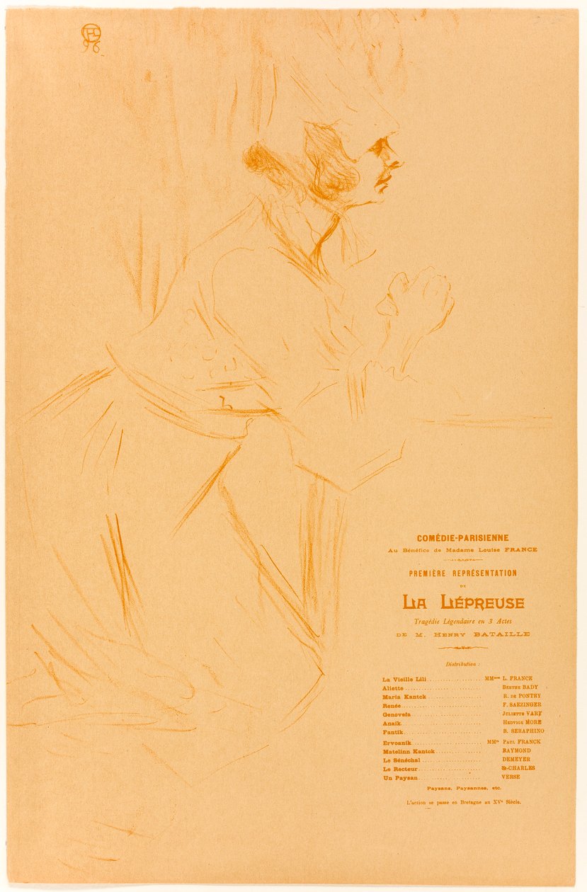 Programm für La Lépreuse von Henri de Toulouse-Lautrec