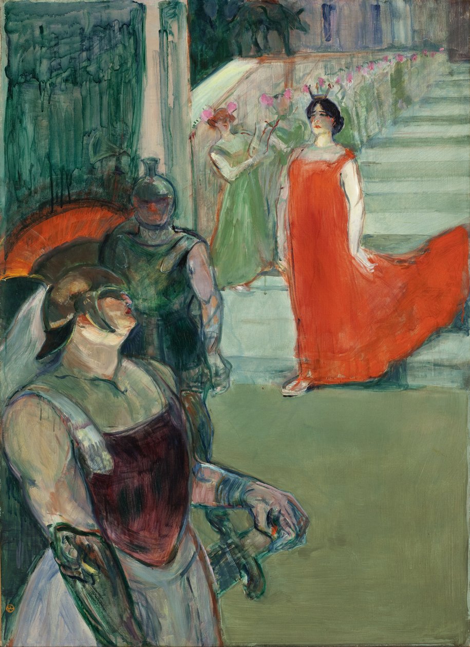 Die Oper „Messalina“ in Bordeaux (Messalina steigt die von Statisten gesäumte Treppe hinab) von Henri de Toulouse-Lautrec