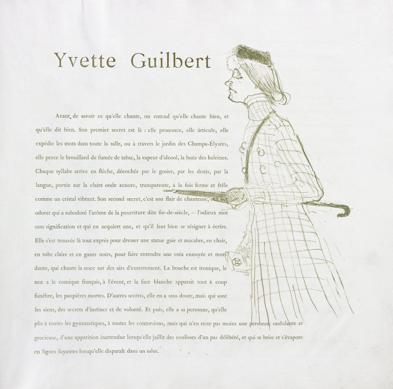 Yvette Guilbert - Französische Serie: Nr. 1 von Henri de Toulouse-Lautrec