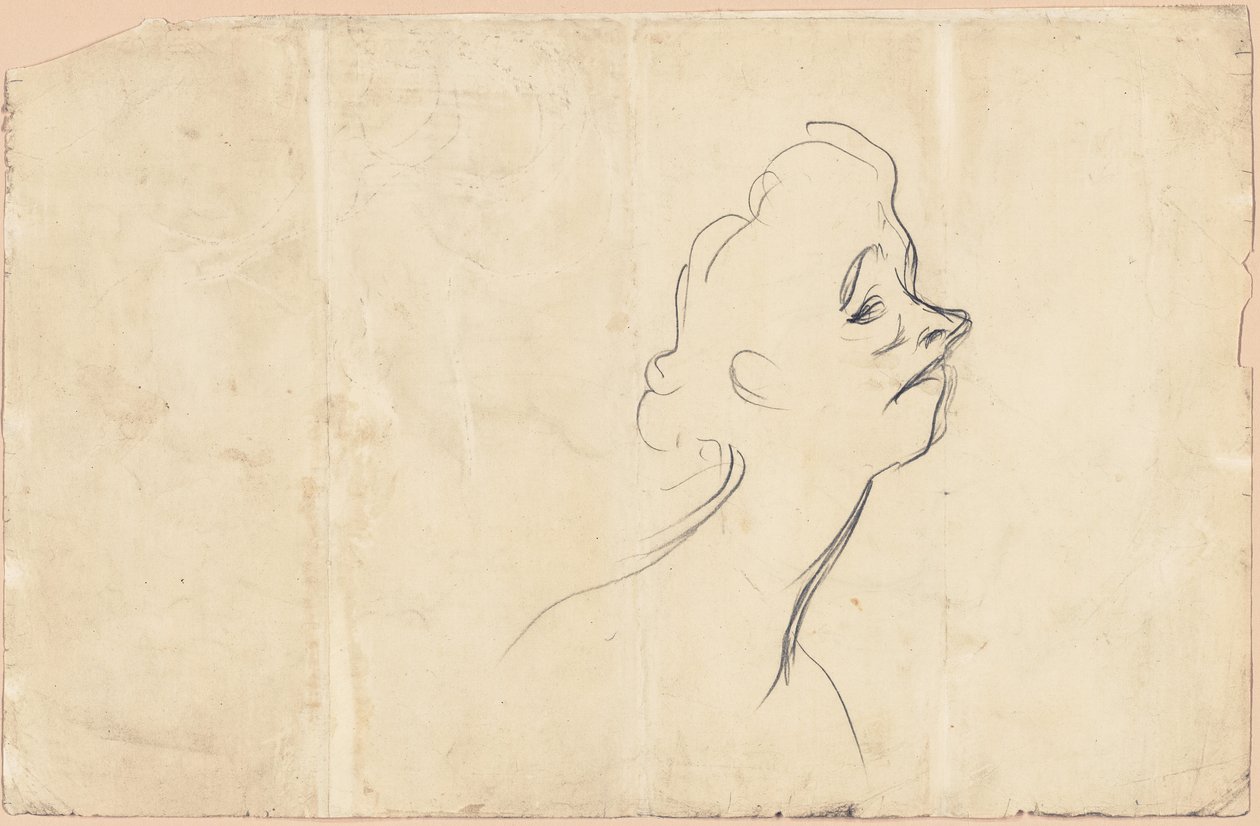 Yvette Guilbert (recto) Dreiviertellängenstudie von Yvette Guilbert (verso) von Henri de Toulouse-Lautrec