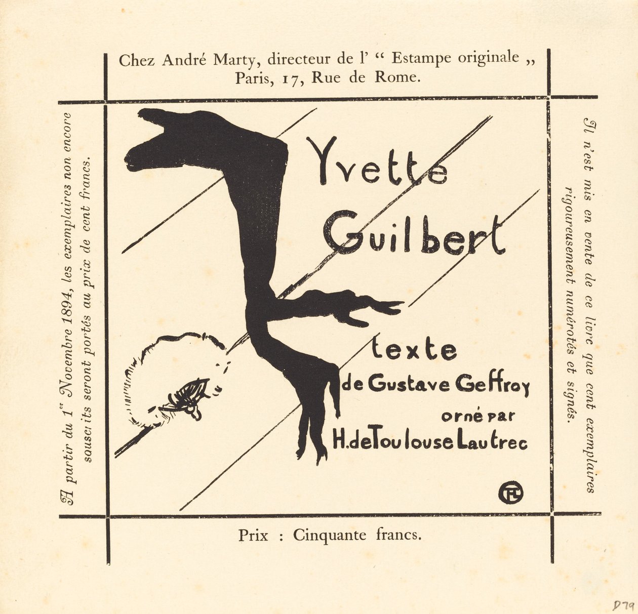 Werbung für das Album Yvette Guilbert von Henri de Toulouse Lautrec