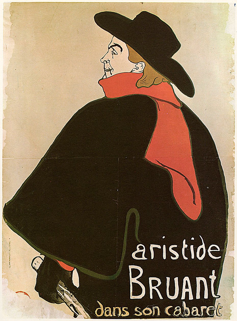 Aristide Bruant in seinem Kabarett, Poster von Henri de Toulouse Lautrec