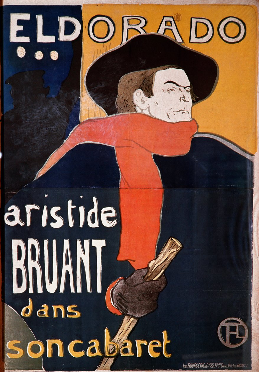 Aristide Bruant in seinem Kabarett von Henri de Toulouse Lautrec
