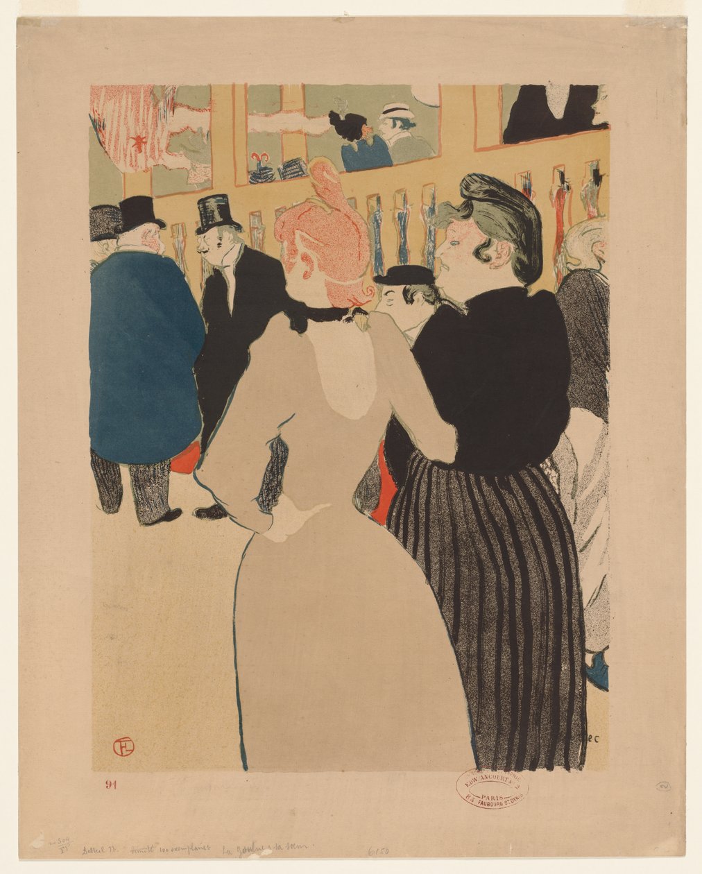 Im Moulin Rouge: La Goulue und ihre Schwester von Henri de Toulouse Lautrec