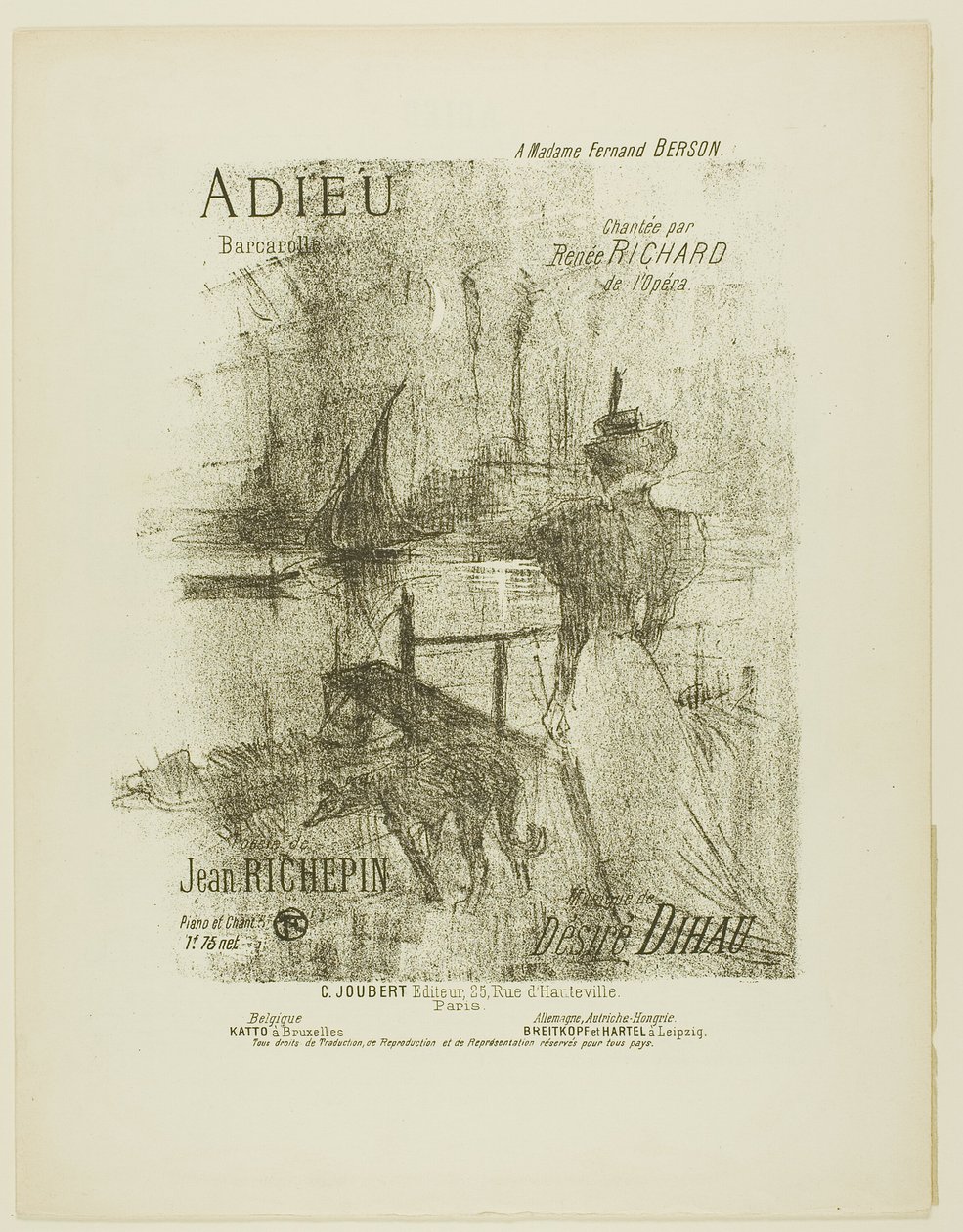 Abschied, aus Mélodies de Désiré Dihau von Henri de Toulouse Lautrec