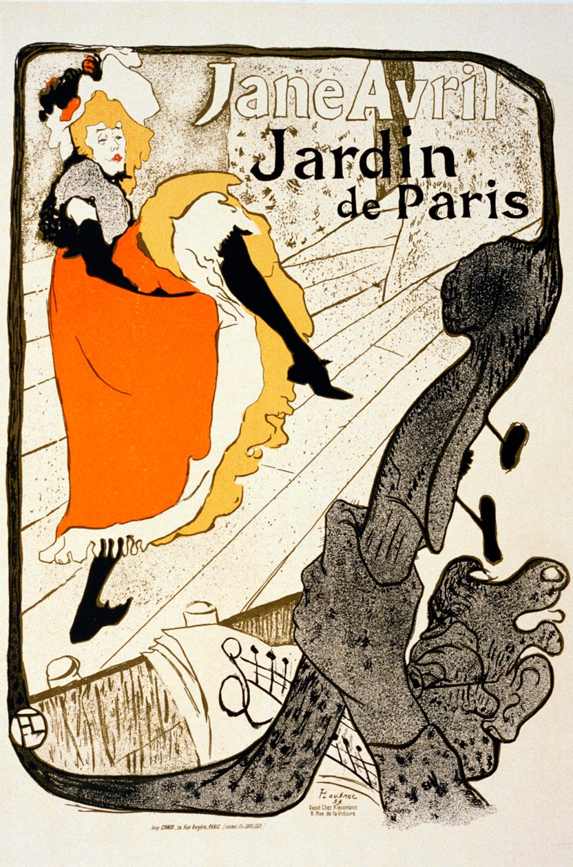 Jane Avril im Jardin de Paris, 1893 von Henri de Toulouse Lautrec