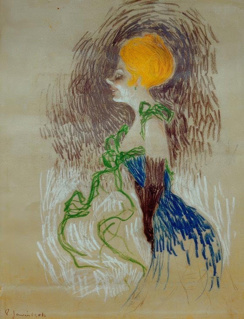 Junge Frau mit Handschuhen von Henri de Toulouse Lautrec