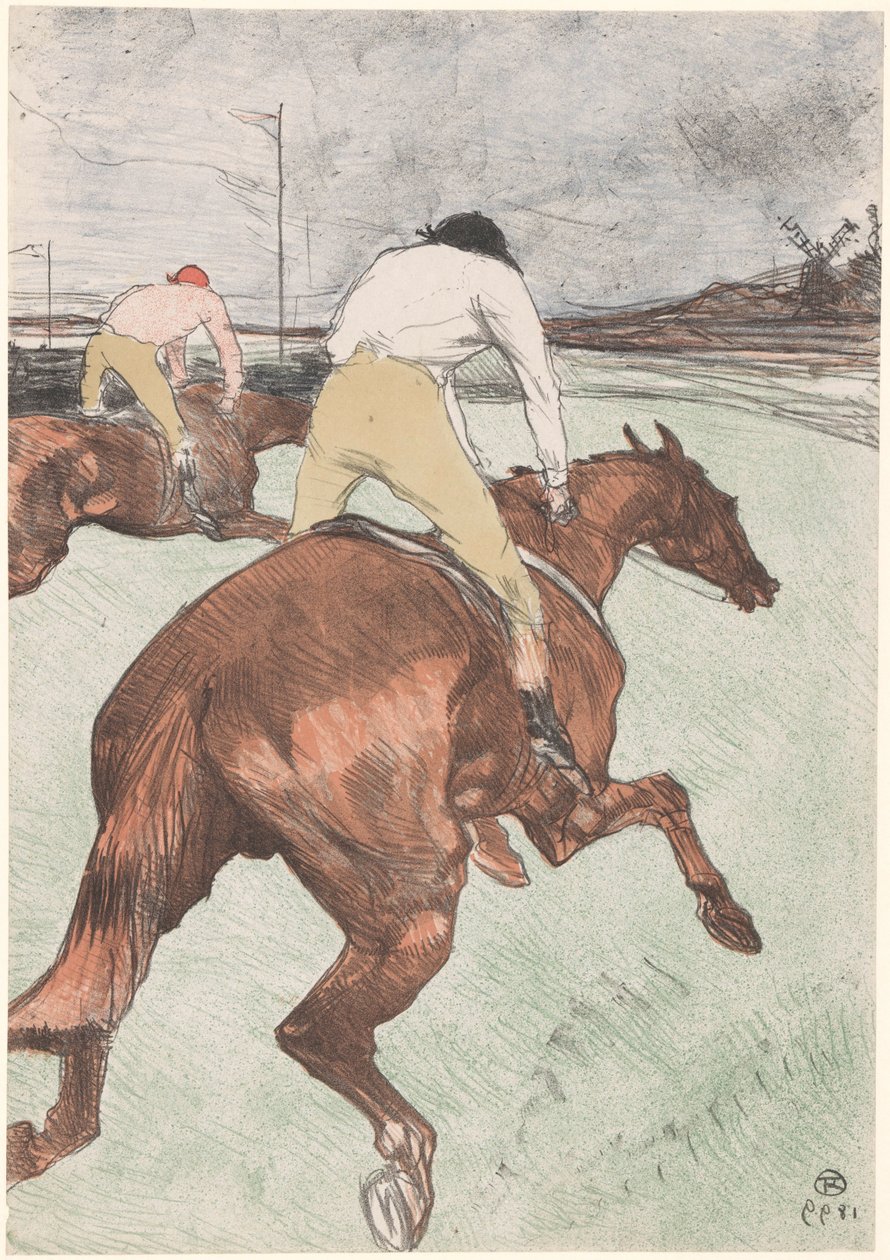 Zwei Jockeys zu Pferd von Henri de Toulouse Lautrec
