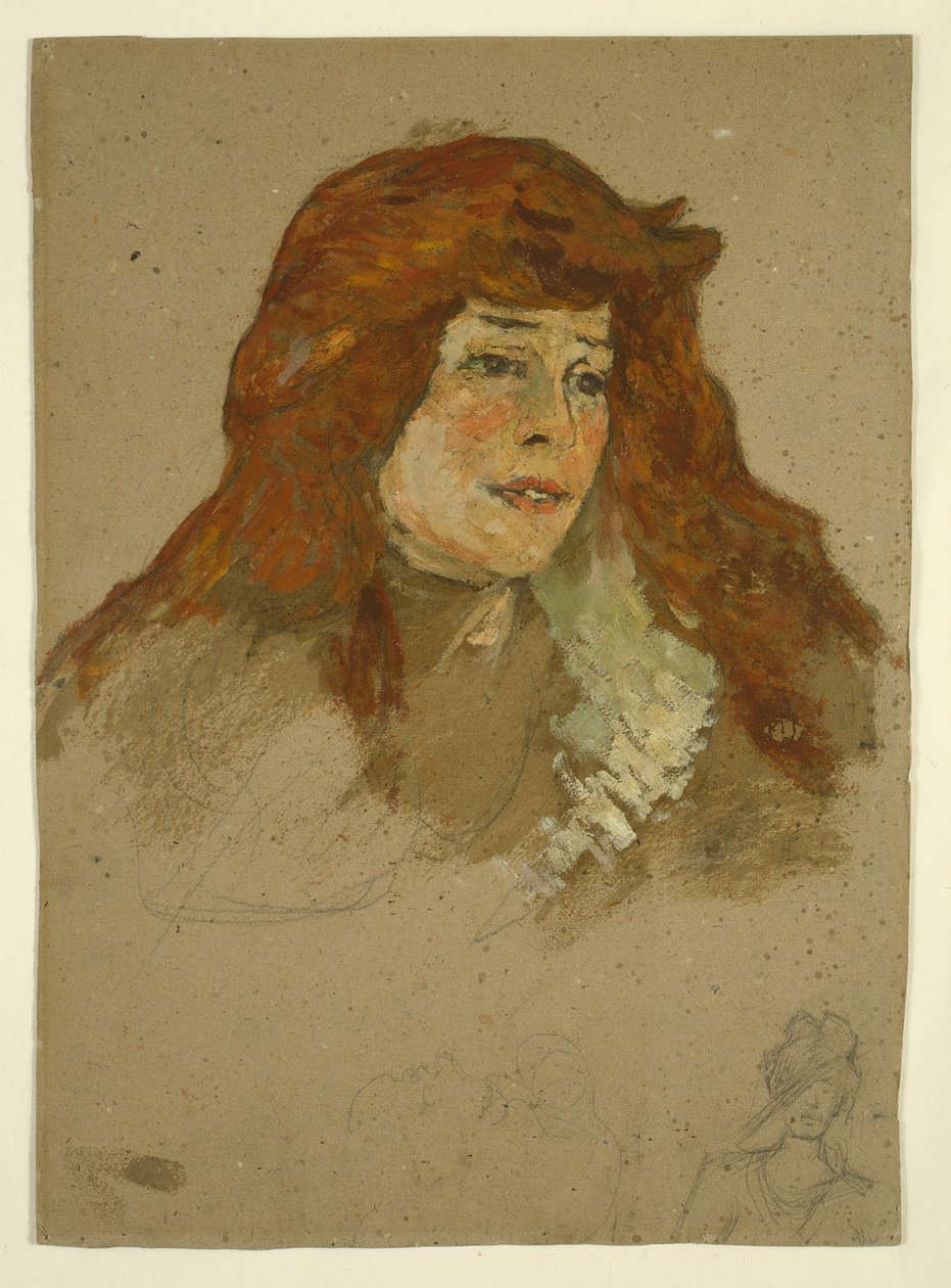 Mme Lili Grenier (recto); Landschaft mit Kirche (verso) von Henri de Toulouse Lautrec
