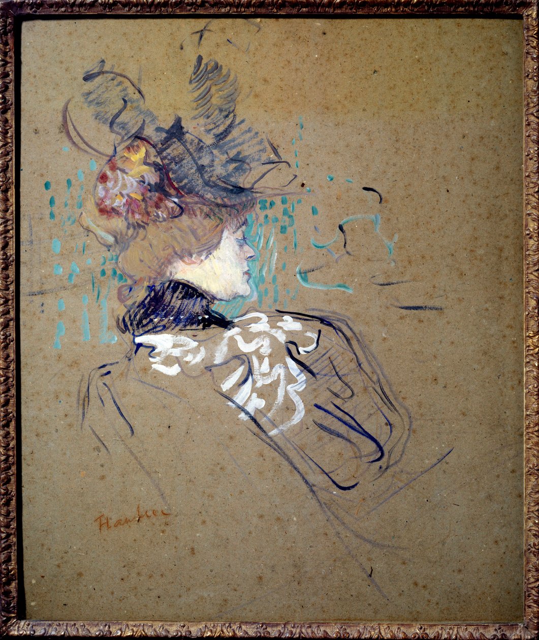 Porträt von Madame Lucy im Profil von Henri de Toulouse Lautrec