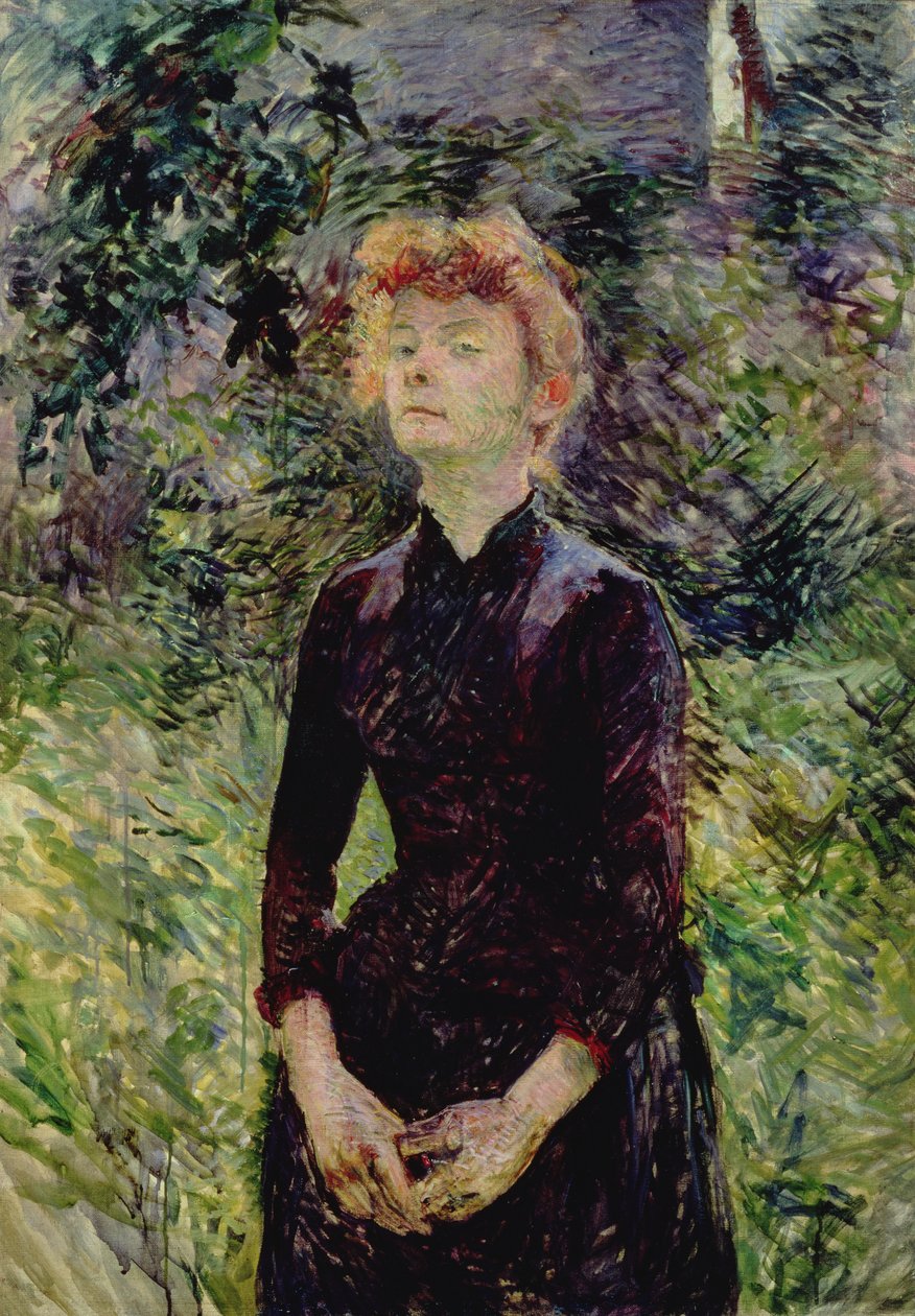 Porträt einer Frau, möglicherweise die französische Komödiantin Yvette Guilbert (ca. 1869-1944), 1888 von Henri de Toulouse Lautrec