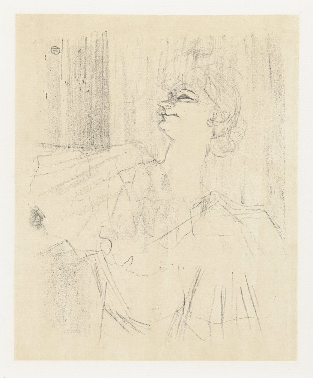 Porträt der Schauspielerin Yvette Guilbert in A Ménilmontant de Bruant von Henri de Toulouse Lautrec