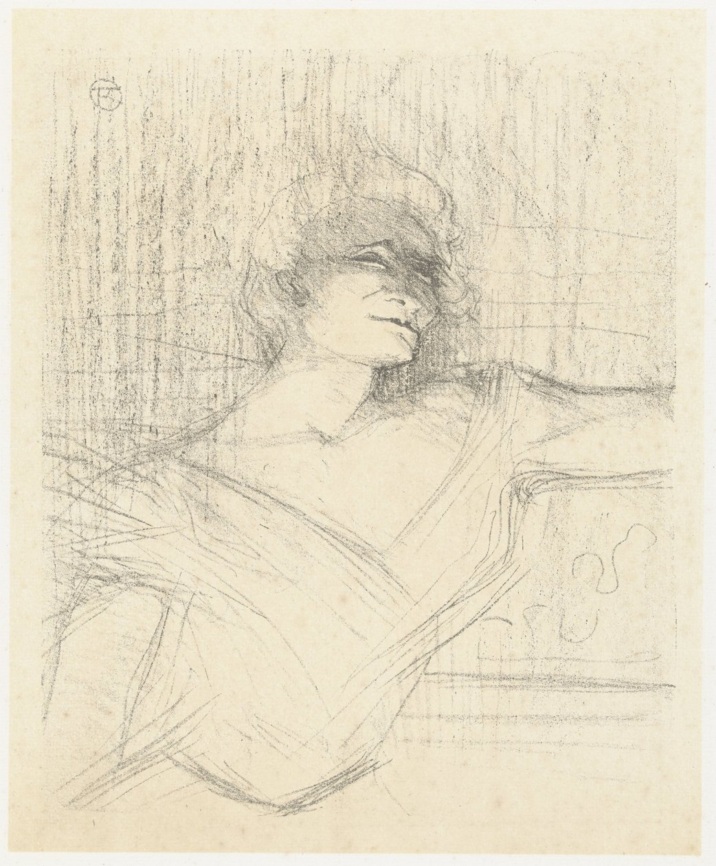 Porträt der Schauspielerin Yvette Guilbert in Dans la Glu von Henri de Toulouse Lautrec