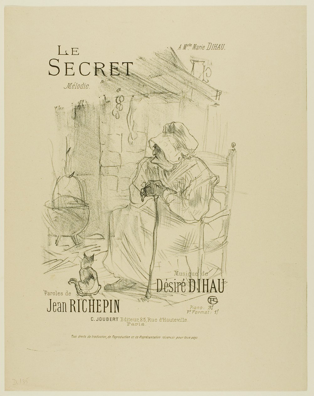 Das Geheimnis, aus Mélodies de Désiré Dihau von Henri de Toulouse Lautrec