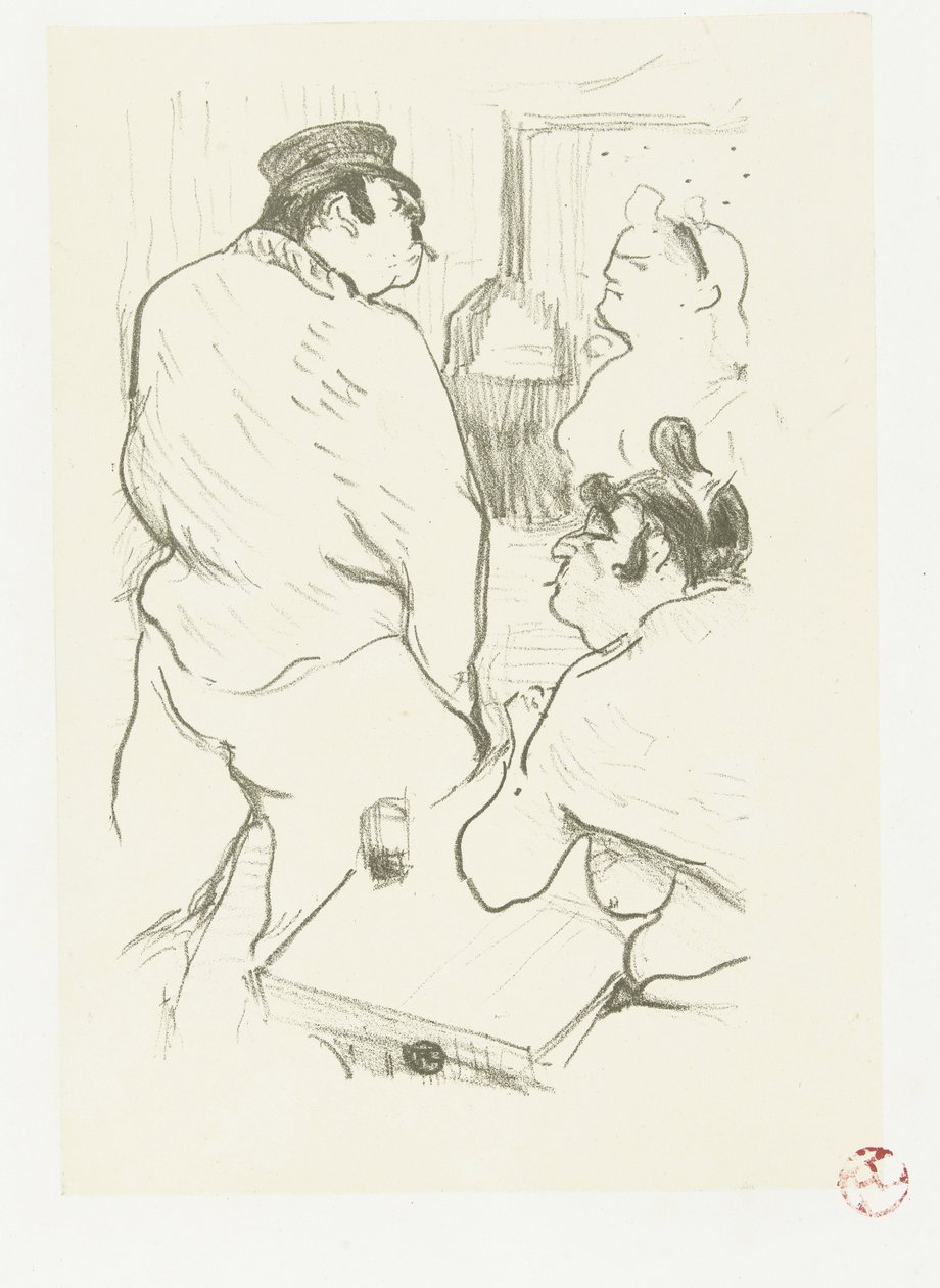 Zwei Frauen und ein Mann im Bordell von Henri de Toulouse Lautrec