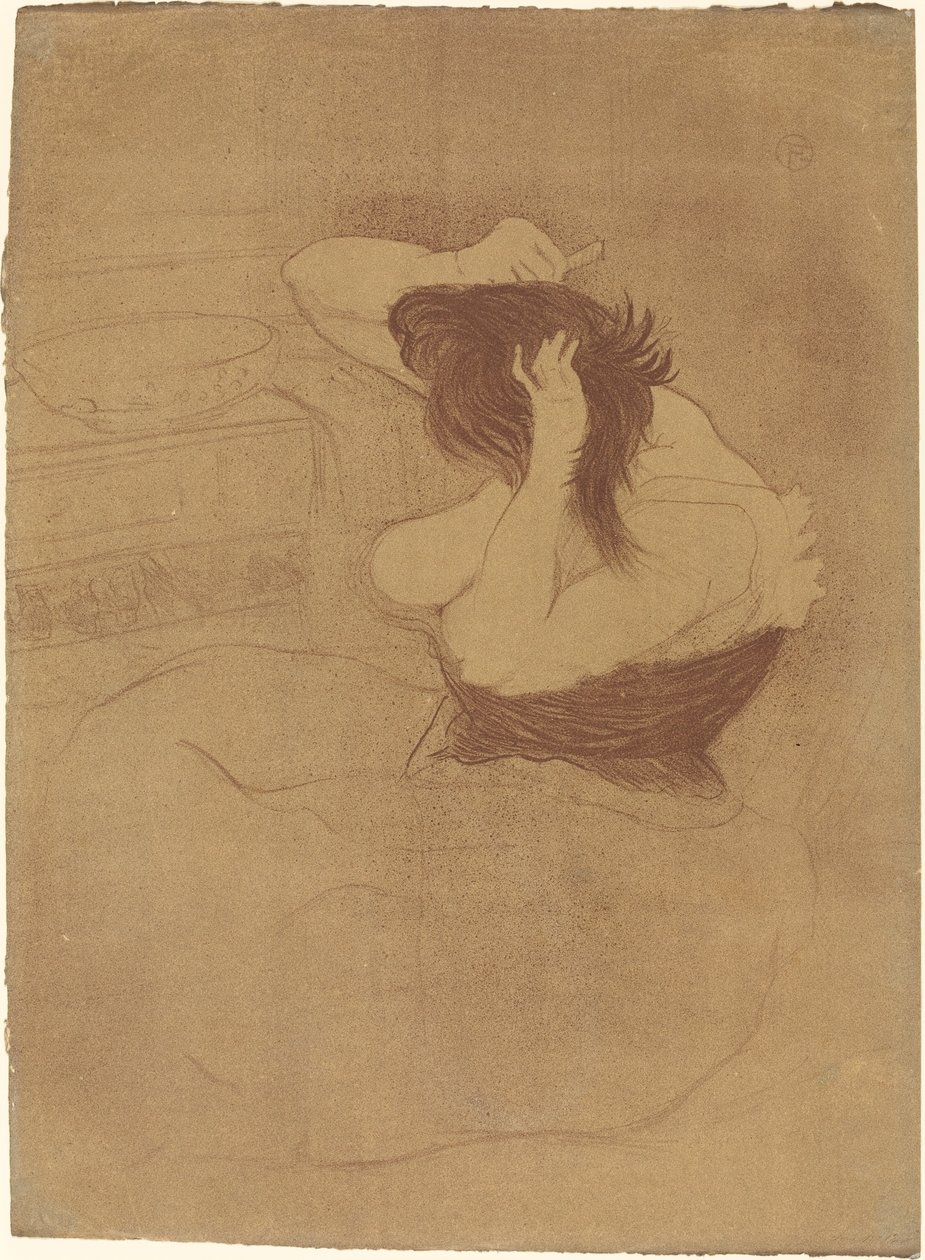 Frau, die sich kämmt von Henri de Toulouse Lautrec