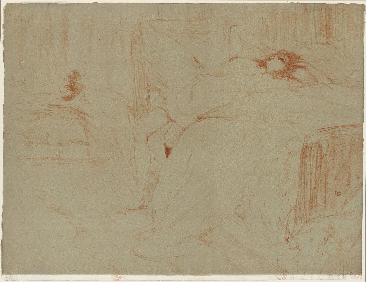 Frau auf dem Rücken liegend, Erschöpfung, Platte zehn aus Elles von Henri de Toulouse Lautrec