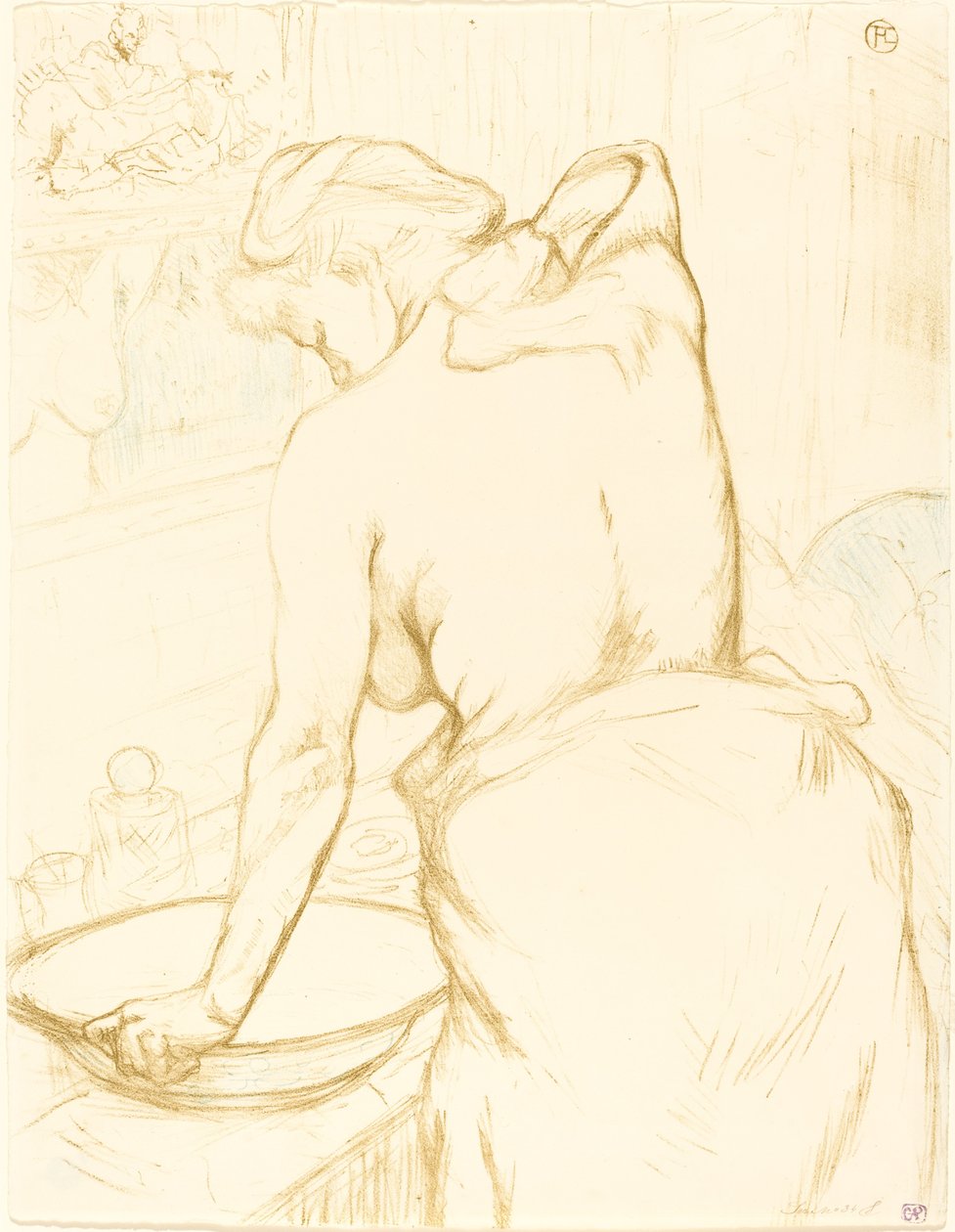 Frau wäscht sich Femme qui se lave, 1896 von Henri de Toulouse Lautrec