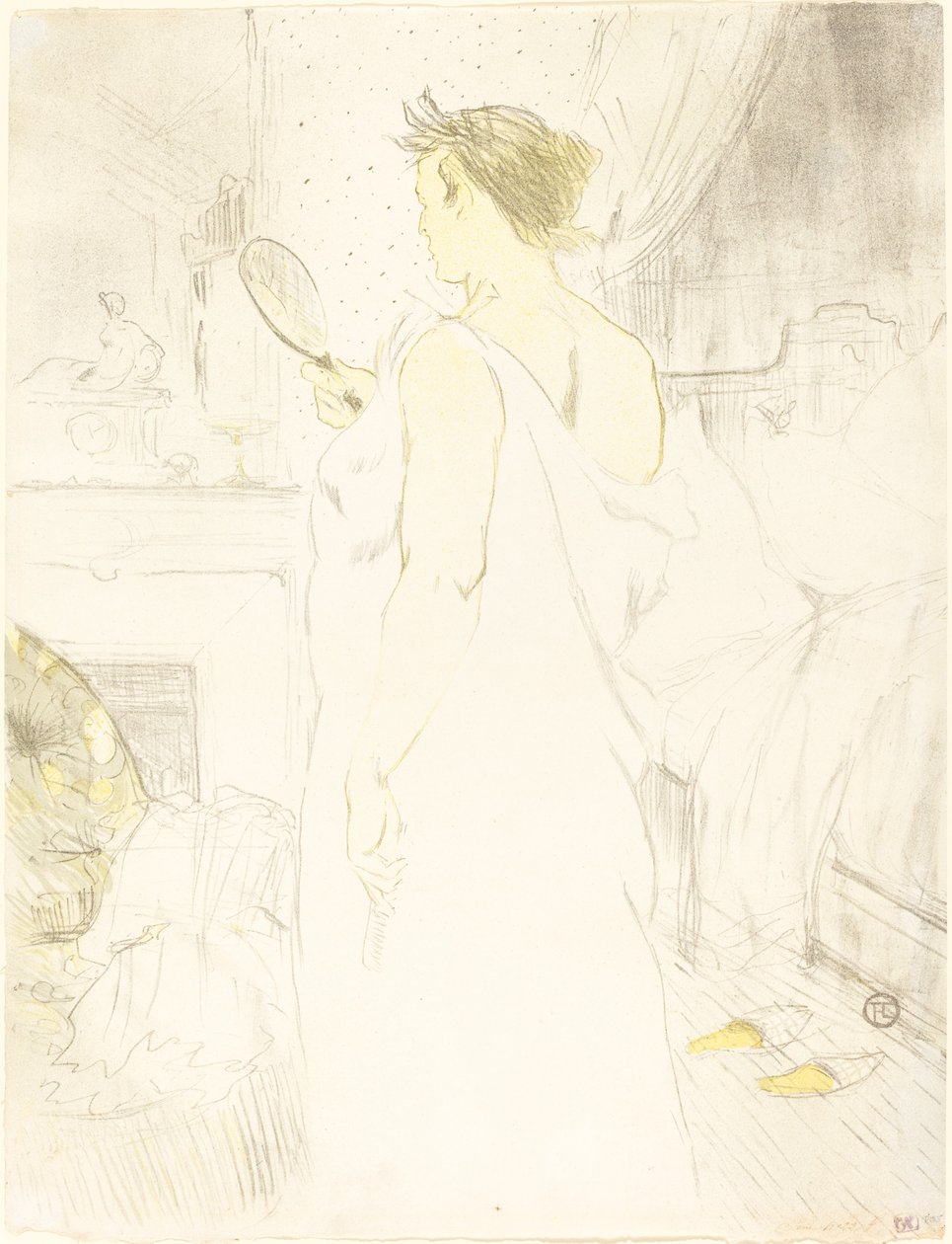 Frau am Spiegel von Henri de Toulouse Lautrec