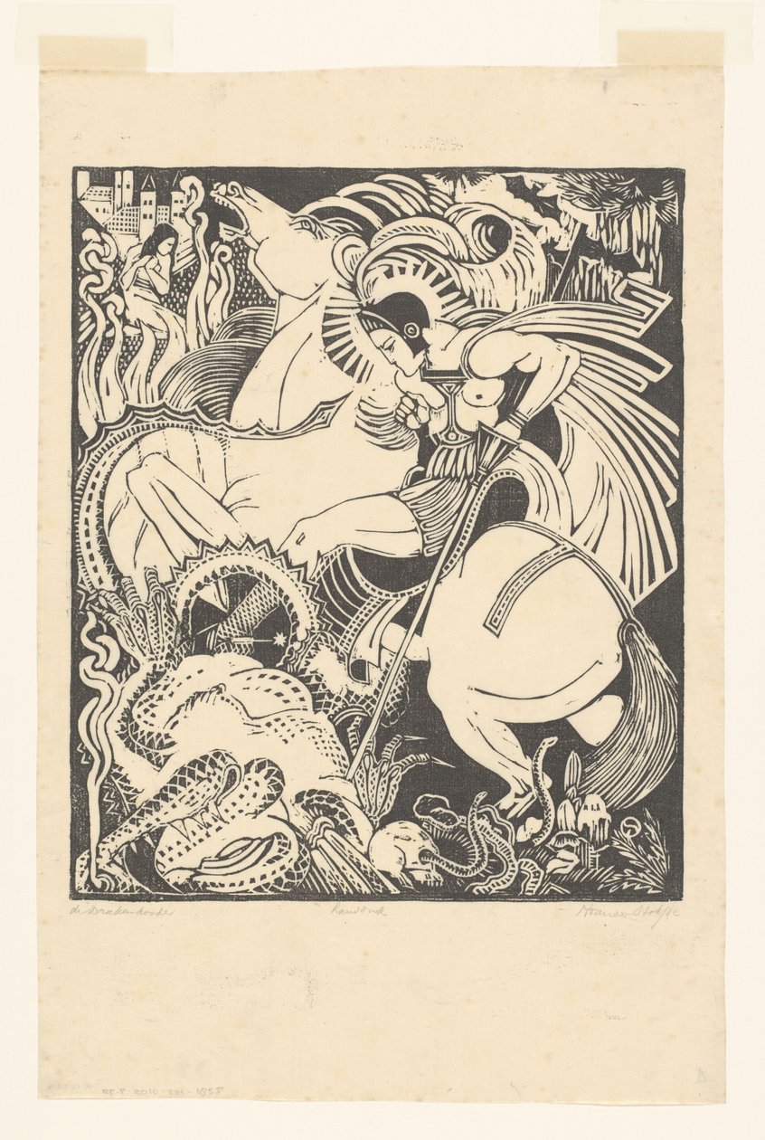 Der Drachentöter von Henri van der Stok (signed by artist)