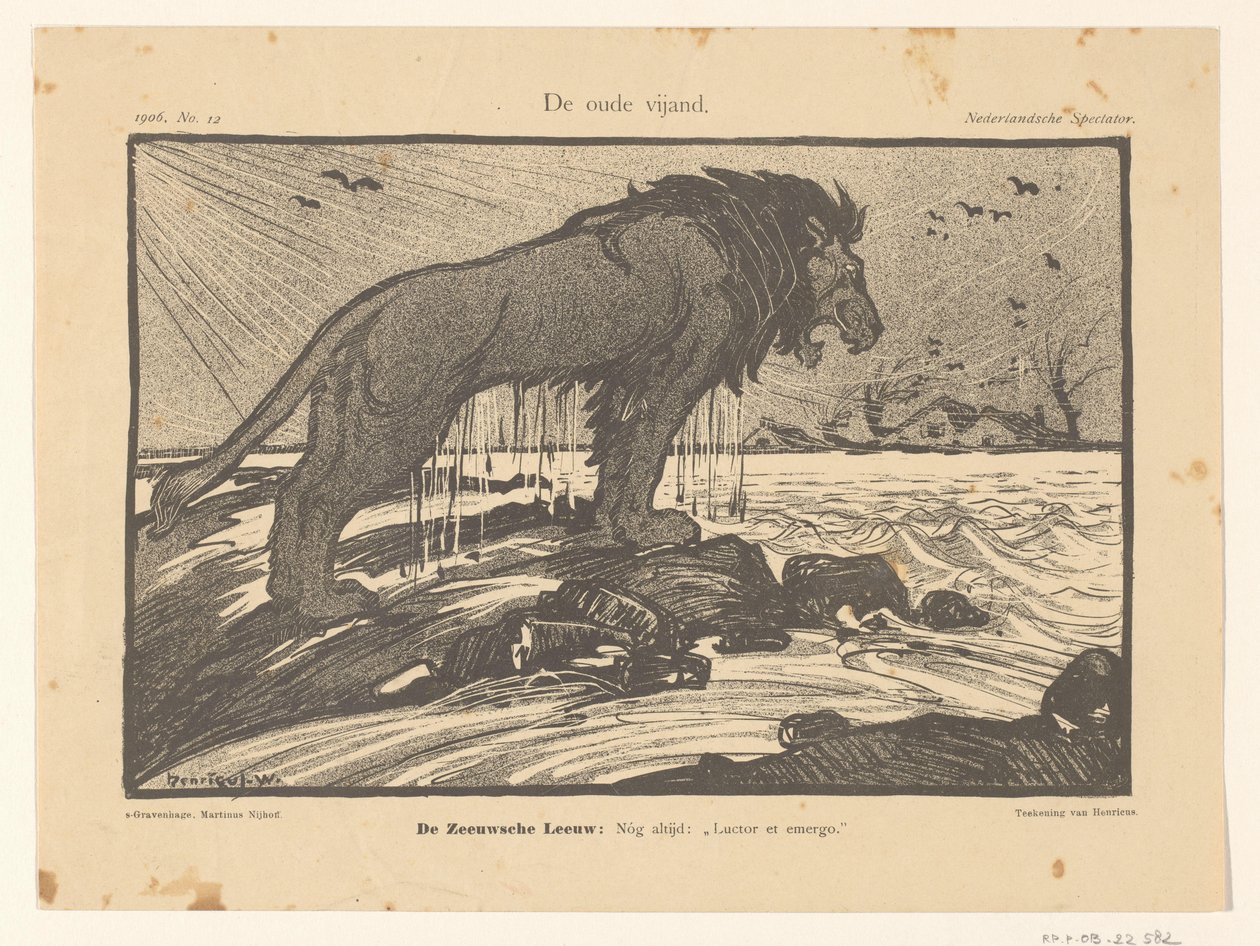 Karikatur der Sturmflut von 1906 von Henricus
