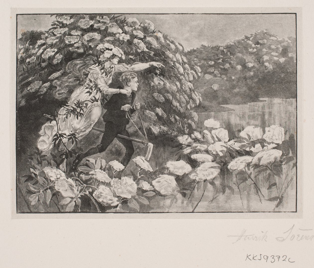 Illustration zu H. C. Andersen: "Die Holunderfrau" von Henrik Arnold Hamilkar Sørensen