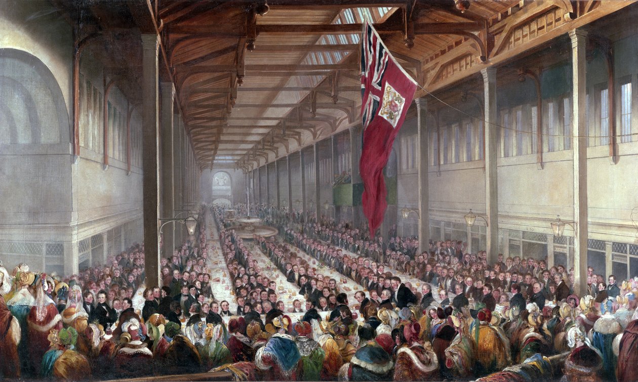 Das Bankett zur Eröffnung des Grainger-Marktes, Newcastle upon Tyne, ca. 1835 von Henry Perlee Parker