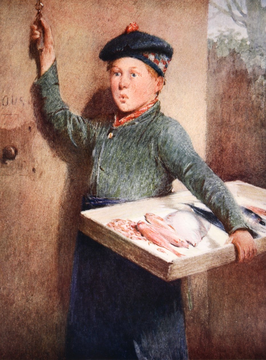 Der Ruf des Fischhändlers (Aquarell auf Papier) von Henry Benjamin Roberts