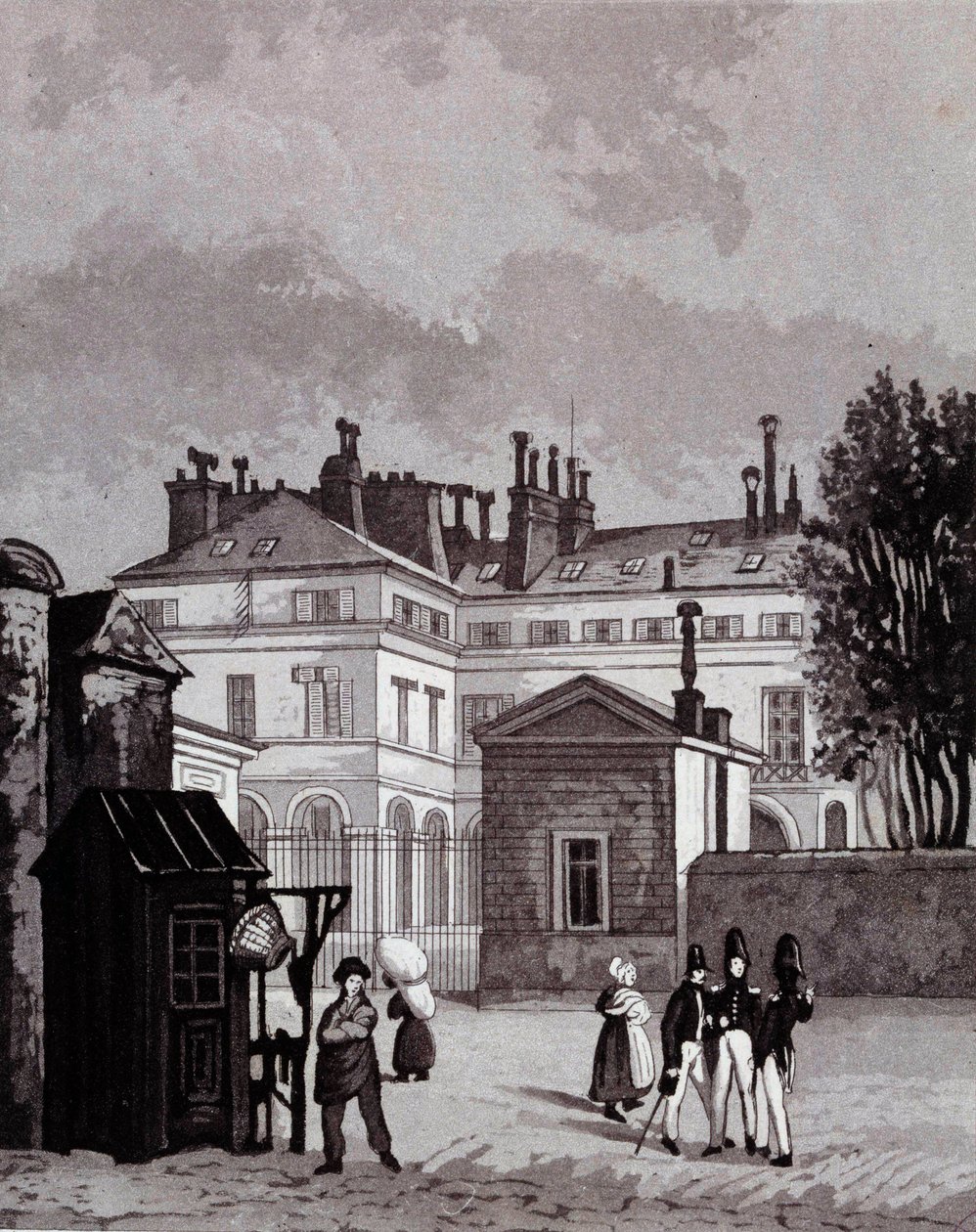 Ansicht der Polytechnischen Schule im 18. Jahrhundert. Gravur von Berthoud von Henry Berthoud