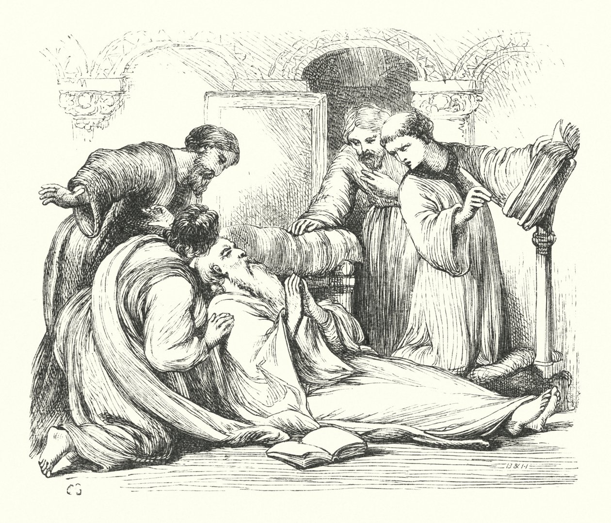 Tod des ehrwürdigen Beda von Henry Courtney (after) Selous